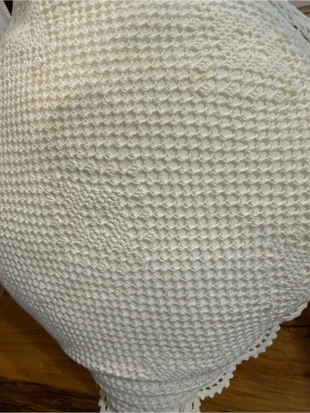 White Crochet Accent Pillow - Classic Home Accent